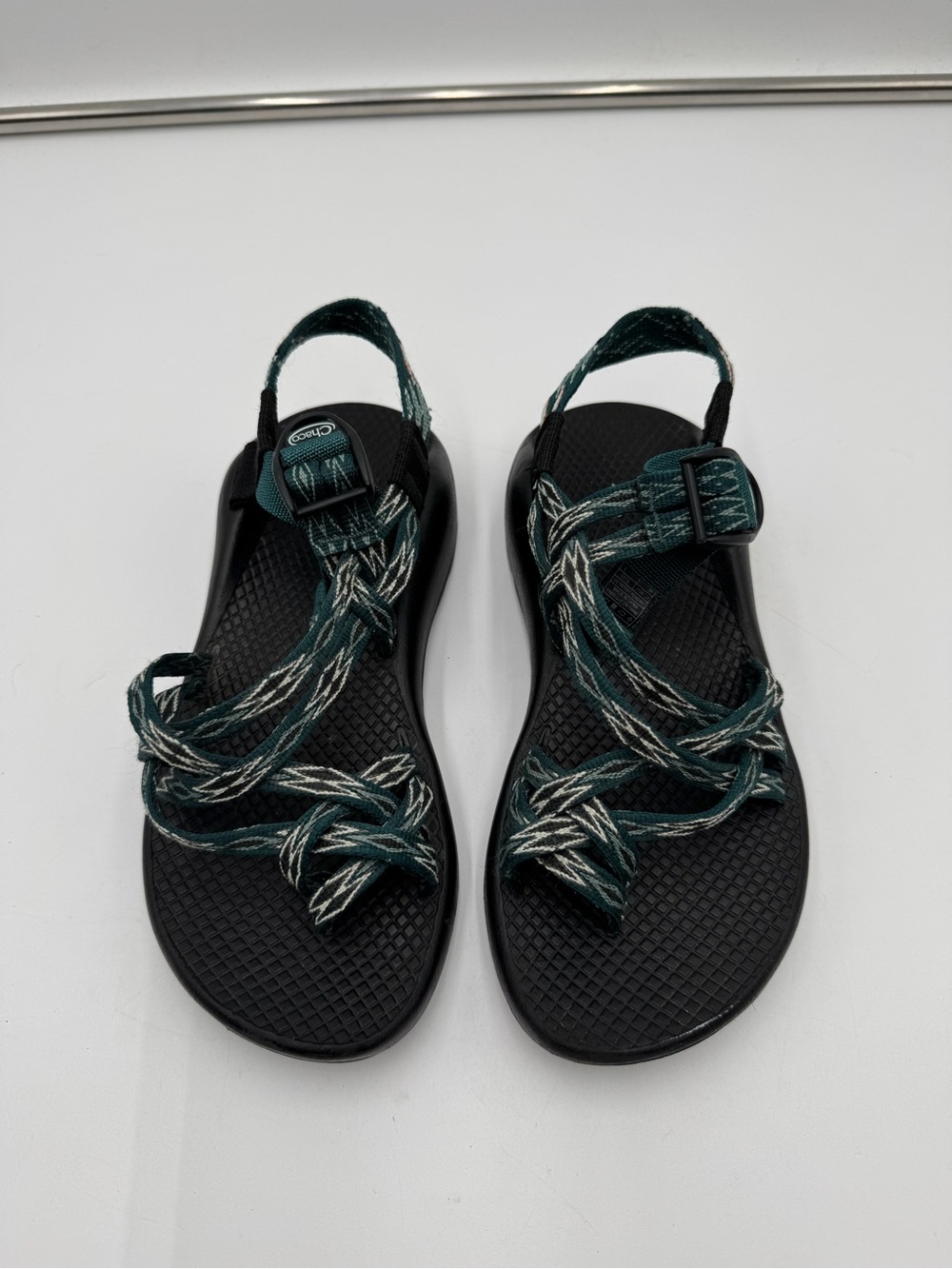 Chaco Z Cloud Sport Sandals Womens Size 5 Green Black Hiking Water Shoes